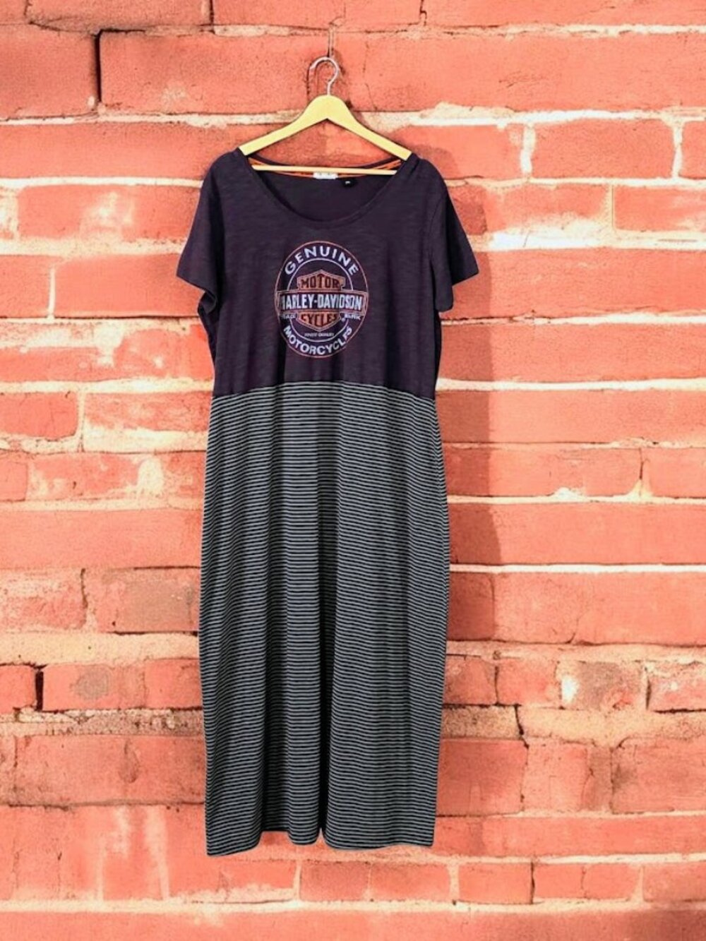 Upcycled Harley Davidson Maxi Dress 2X